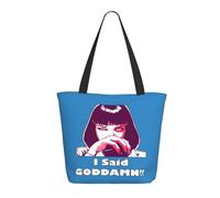 KESATUOT Women's Pulp Movie Funny Fictions Tote Bag Colorful Shoulder Bags Handbags with Zipper for Shopping Travel Work