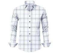 Keshav Enterprise Private Ltd Men's Causal Long Sleeve Regular Fit Checks Shirt (UK, Alpha, L, L, Regular, Regular, Black and White)