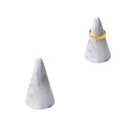 KESHENG Modern Marble Ring Holder Tower Ceramic Cone Shape Decorative Display Satnd for Jewelry Ring/Wedding Ring