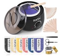 KeShi Waxing Kit, Painless Hair Removal Wax Warmer, Home Wax Kit with 5 Bags Hard Wax Beans for Full Body, Legs, Face, Eyebrows, Bikini (Women & Men)