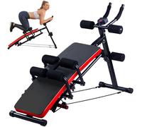 KESHWELL Ab Workout Machine,Core Abs Exercise Equipment for Home Gym,Adjustable Sit Up Bench Strength Training Abdominal Cruncher,Foldable Core Workout Machine with Resistance Bands&LCD Display