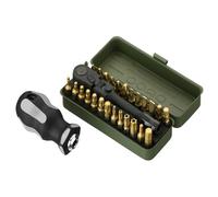 KESI Tool Torx Bit Set 29-Piece, 2 in-1 Bits Ratchet, EDC Tool Kit, Flex Locking Head Design with 26-piece 1/4" Patent Bits, Magnetic Bit Holder, Stubby Handle and Compact Paint Metal Case