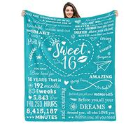 Kesidilo 16th Birthday Gifts for Girls, Best Sweet 16 Gifts for 16 Year Old Girls from Parents or Friends, 16 Year Old Birthday Decorations for Sixteen Teenager Girl Blanket 40"X 50"
