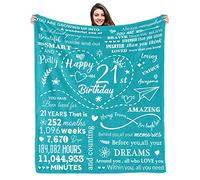 Kesidilo 21st Birthday Decorations for her,Best 21st Birthday Gift for 21 Year Old Female Women Bestie Friends, Female 21st Birthday Gifts,Gift idea for 21st Birthday 50"X60" Blanket