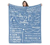 Kesidilo 21st Birthday Gifts for Her, 21 Year Old female, female Ideas, Happy Gift women daughter sister, Decorations Blanket 50''X60''