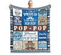 Kesidilo Pop Pop Gifts from Grandkids, Gifts for Pop Pop, Best Pop Pop Gifts for Birthday Christmas Thanksgiving Day, Poppop Gift Blanket 60"X 50"