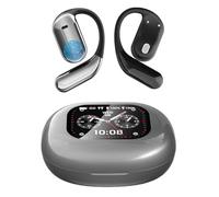 KESIEME Intelligent Touch Screen Open Ear Earbuds Bluetooth 5.4 Headphones Over The Ear Earbuds 50H Playtime LED Display Charging Case Sport Over Earphones for Running Fitness (Gray)