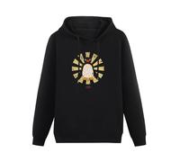 KESIHANXIANGUO Pingu Noot Retro Unisex Hooded Printed Pullover Hoodies Mens Black Sweatshirts M