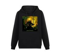 KESIHANXIANGUO Space Bandits Hawkwind Space Ritual Warrior On The Edge of Time Unisex Hooded Printed Pullover Hoodies Mens Black Sweatshirts XXL