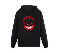 KESIHANXIANGUO Spitfire Skateboard Wheels Bighead Fill Unisex Hooded Printed Pullover Hoodies Mens Black Sweatshirts S