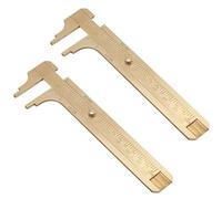 Kesiku 2pc Brass Dual Scale Vernier Caliper, Calipers Measuring Tool 0-100mm, Precision Vernier Gauge for Jewelry, Woodworking, Metalworking & DIY Projects