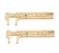 Kesiku 2pc Brass Dual Scale Vernier Caliper, Calipers Measuring Tool 0-80mm, Precision Vernier Gauge for Jewelry, Woodworking, Metalworking & DIY Projects