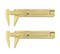 Kesiku 2pc Brass Vernier Caliper, Dual Scale 0-80mm Calipers Measuring Tool with Inch & Metric Scales, Vernier Gauge for Jewelry, Woodworking, Metalworking & DIY Projects