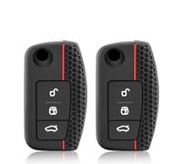 Kesiku 2PC F-ord Key Cover for F-ord Focus Fiesta Connect C-Max S-Max Kuga KA Galaxy Mondeo MK4 MK7 Ecosport, Silicone F-ord Fiesta Key Fob Cover, 3 Buttons F-ord Focus Car Key Cover