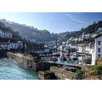 KESIMO UK Travel Souvenirs,United Kingdom Polperro Cornwall Berth Rivers Powerboat,1000 Pieces Jigsaw Puzzles For Adults 70x50cm
