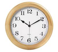 Kesin Wooden Wall Clocks 14 Inch Silent Wall Clock Large Decorative Battery Operated Non Ticking Analog Modern Clock for Living Room Kitchen Bedroom, Natural Grain