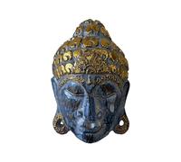 Keskin Buddha,Buddha Mask,Wooden Buddha Wall Mask,Wooden Wall Mask,Wooden decor,Handcrafted (Bluish - 25 cm)