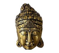 Keskin Buddha,Buddha Mask,Wooden Buddha Wall Mask,Wooden Wall Mask,Wooden decor,Handcrafted (Gold - 25 cm)