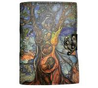 Keskin Handmade Leather Grimoire Journal - Spell Book of Shadows for Witchcraft, Wicca, Witch Diary & Notebook - Vintage Blank Journal for Spells and Ritual Notes, 17 x 12 cm (Mother)