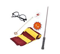 KESOCORAY Cosplay Costume Props Accessories Gifts for Harry Birthday Party Magic Wand Eyeglass Frame Knit Scarf Necklace Set-A Plus