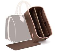 KESOIL Handbag Storage Insert with Zipper for LV Bag (Felt Brown, Fit Speedy 25)