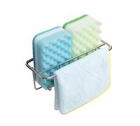 KESOL Adhesive Sponge Holder + Dish Cloth Hanger, 2-in-1 Sink Caddy, SUS304 Stainless Steel Rust Proof Water Proof, No Drilling