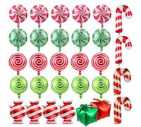 Kesote 30 Pcs Christmas Balloons - Foil Candy Balloons for Party and Tree Decoration