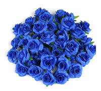 Kesote 50Pcs Artificial Rose Flower Heads, 4cm/1.57'' - Royal Blue