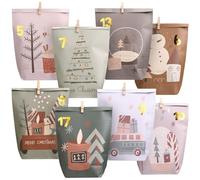 Kesote Advent Calendar Kit, Craft Advent Calendar 2025 With 24 Paper Bags in 4 Colours, 25 Wooden Clips, Number Stickers, and Rope, Self-Filling to Make Your Own Christmas Gifts