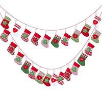 Kesote Christmas Advent Calendar 2024, 24Pcs Christmas Stocking Basic Felt Xmas Advent Calendar Garland & Stockings Gift Bags Gift Boxes for Home Decoration