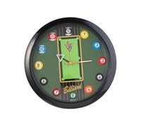 KESOTO 11.6 Inch Round Silent Snooker Ball Shaped Wall Clock for Billiard Room, Pool Room And Snooker Room, Black