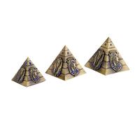 KESOTO 3pcs/set Metal Egyptian Pyramid Statue Erypt Tower Model Home Bookcase Decor