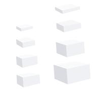 KESOTO 8Pcs Acrylic Cube Riser Hollow Bottom, Buffet Riser Food Display Stand, Cupcake Stand Nesting Display Boxes for Jewelry, White