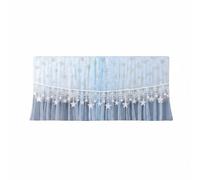KESOTO Air Conditioner Cover Split Cooling Unit Curtain Indoor Dust Protector Wind Softening Decorative Panel Linen With Raised Embroidery suitable for , Starry Light Blue , Wall-mounted Full Wrap 88