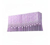 KESOTO Air Conditioner Cover Split Cooling Unit Curtain Indoor Dust Protector Wind Softening Decorative Panel Linen With Raised Embroidery suitable for , Starry Purple , Wall-mounted Full Wrap 88
