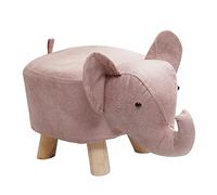 KESOTO Animal Footstool, Sofa Tea Stool, Shoes Changing, Multifunctional Wood Kids Stool, Elephant Bench for Living Rooms, Guest Rooms Bedroom, Pink