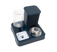 KESOTO Automatic Pet Feeder Eating and Drinking Bowl Large Capacity Detachable 2 in 1 Feeder and Water Dispenser for Dogs Travel, dark blue