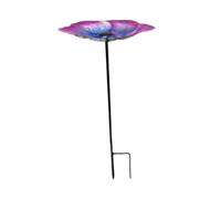 KESOTO Bird Feeder Bird Bath Ornament Stable Base for Bird Lovers Patio Outdoors Children Garden, Purple