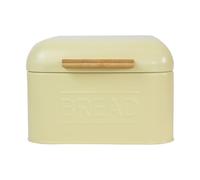 KESOTO Bread Food Storage Box, Countertop Pastry, Metal Bread Box Storage Tin with Cover, Bread Container Kitchen Storage Retro Multipurpose Organization Bin for Kitchen,7.87x7.87x5.51‘’,Light Yellow