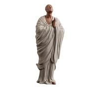 KESOTO Buddha Statue, Collectible Ceramic Monk Figurine, Elegant and Stylish Ornament, Young Monk Figurine for Patio, Dining Room, Business, Gray 6.5x6x17.3cm