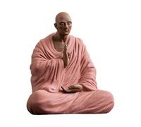 KESOTO Buddha Statue, Collectible Ceramic Monk Figurine, Elegant and Stylish Ornament, Young Monk Figurine for Patio, Dining Room, Business, Pink 8.5x6x10cm