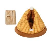 KESOTO Cat Bed with Warm And Comfortable Non-slip Base, Self-heating Cave House for Indoor Sleeping, coffee L