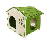 KESOTO Cat House with Interactive Ball, Cat Cave, Comfortable Non-Slip Shelter for Small And Medium Cats, Green
