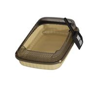 KESOTO Cat Litter Box Pet Litter Tray,Portable Cat Bedpan,Cat Toilet Kitten Toilet for Bunny Small Pets Small Medium Large Cats, light yellow