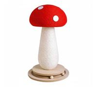 KESOTO Cat Mushroom Style with Sisal Column and Hanging Toy Ball for Claw Maintenance Lounge Scratch Suitable for Family Room Bedroom, Large Red Umbrella Turntable Style