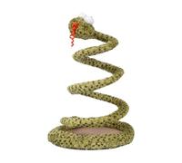 KESOTO Cat Spiral Snake Toy, Batting And Bite Training Toys, Creative Kitten Toy, Interactive Cat Toys, Green Yellow