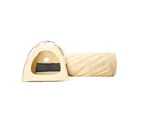 KESOTO Cat Tent As A Portable Cat Tunnel And Cozy Pet Bed. A Versatile Play Enclosure Made of Oxford for Small Pets to Play And, Beige
