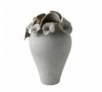 KESOTO Ceramic Vase Handmade Vessel Decorative Jar Sculpture With Sculptural Profile And Matte Surface For Simple Blooms And Standalone Display Suitable for, Vintage Color, 23.5 23 H35cm