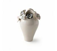 KESOTO Ceramic Vase Handmade Vessel Decorative Jar Sculpture With Sculptural Profile And Matte Surface For Simple Blooms And Standalone Display Suitable for, Beige, 23.5 23 H35cm