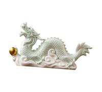 KESOTO Chinese Dragon Figurine Feng Shui Figurine Tea Pet Dragon Statue for Store Wall Shelf, Celadon
